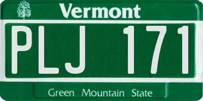 VT license plate PLJ171