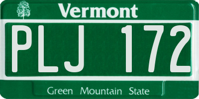 VT license plate PLJ172