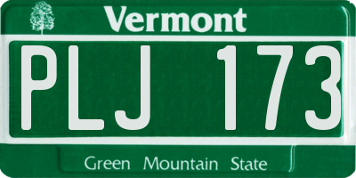 VT license plate PLJ173
