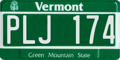 VT license plate PLJ174