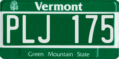 VT license plate PLJ175