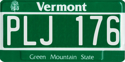 VT license plate PLJ176