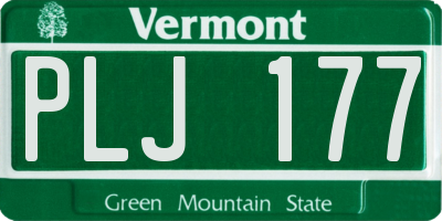 VT license plate PLJ177