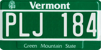 VT license plate PLJ184