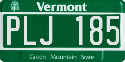 VT license plate PLJ185