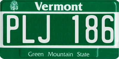 VT license plate PLJ186