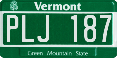VT license plate PLJ187