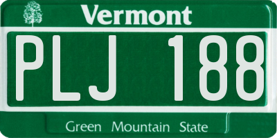 VT license plate PLJ188