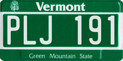 VT license plate PLJ191