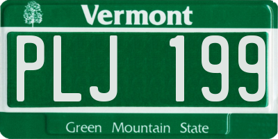 VT license plate PLJ199