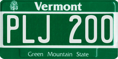 VT license plate PLJ200