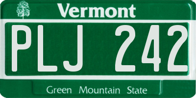 VT license plate PLJ242