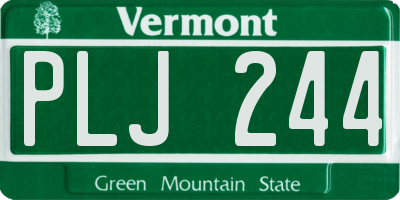 VT license plate PLJ244
