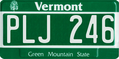 VT license plate PLJ246