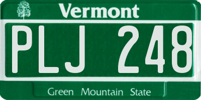 VT license plate PLJ248