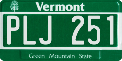 VT license plate PLJ251