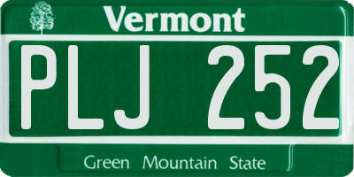 VT license plate PLJ252