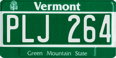VT license plate PLJ264
