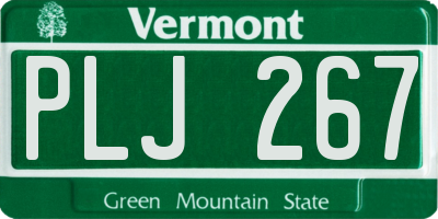 VT license plate PLJ267