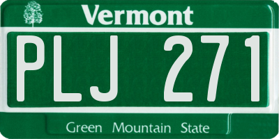 VT license plate PLJ271