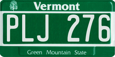 VT license plate PLJ276