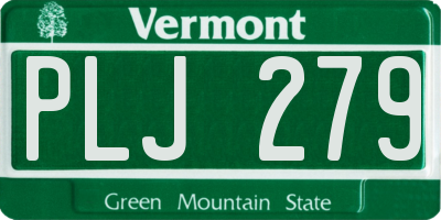 VT license plate PLJ279