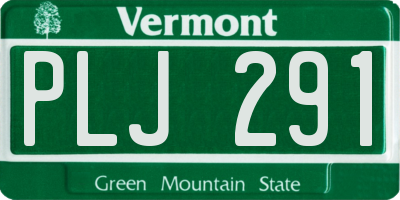 VT license plate PLJ291