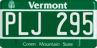 VT license plate PLJ295