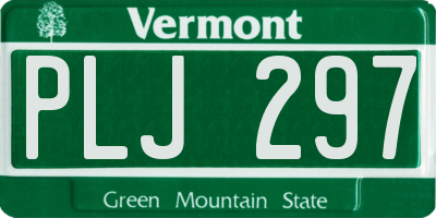 VT license plate PLJ297
