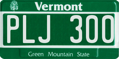 VT license plate PLJ300