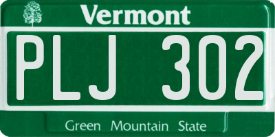 VT license plate PLJ302