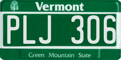 VT license plate PLJ306