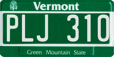 VT license plate PLJ310