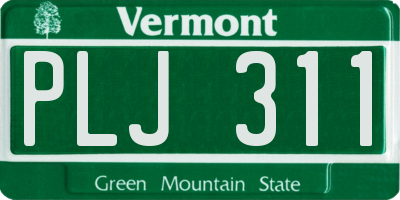 VT license plate PLJ311