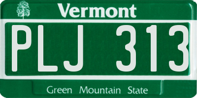 VT license plate PLJ313