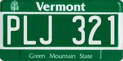 VT license plate PLJ321