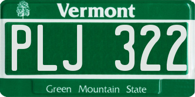 VT license plate PLJ322