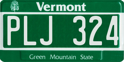 VT license plate PLJ324