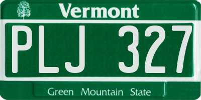 VT license plate PLJ327