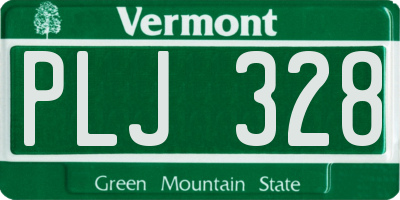 VT license plate PLJ328