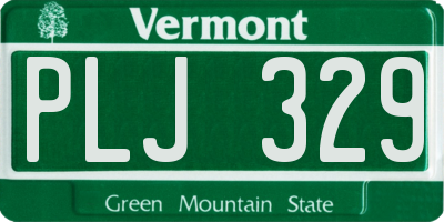 VT license plate PLJ329