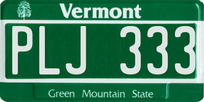 VT license plate PLJ333