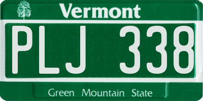 VT license plate PLJ338