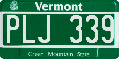 VT license plate PLJ339