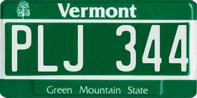 VT license plate PLJ344