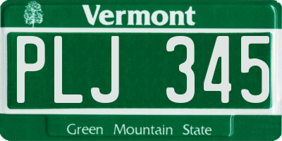 VT license plate PLJ345