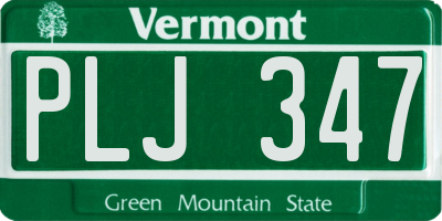 VT license plate PLJ347