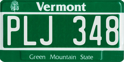 VT license plate PLJ348