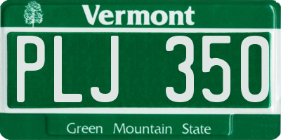 VT license plate PLJ350
