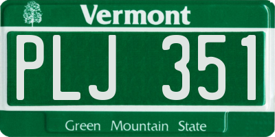VT license plate PLJ351